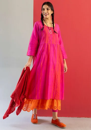 Robe "Melody" en tissu de coton biologique/soie - bégonia rose