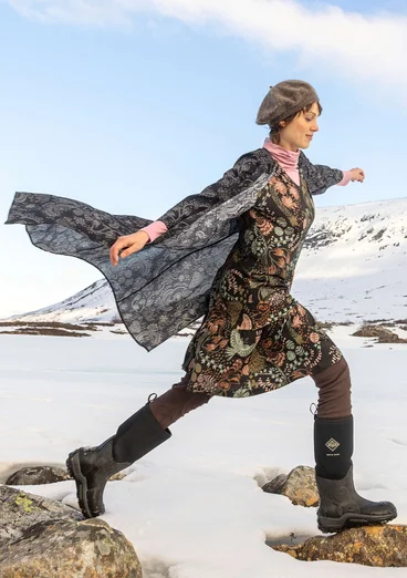 Robe "Denali" en coton biologique tissé - noir