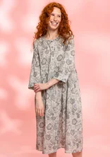 Kukallinen mekko ”Peace” ekopuuvillaa - luonnonvärinen
