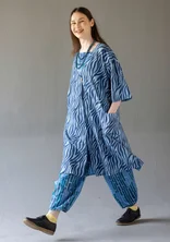 Geweven jurk "Zebra" van biologisch katoen - duifblauw