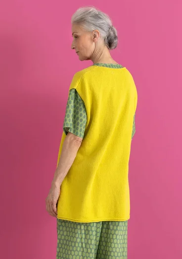 Neuleliivi ekologista/kierrätettyä puuvillaa - sinapinkeltainen