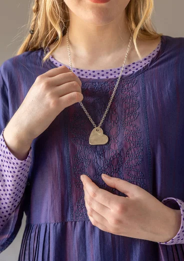 Robe "Melody" en tissu de coton biologique/soie - bleu nuit