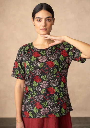 “Krysantemum” top in organic cotton/modal - black