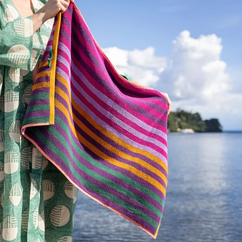 Handdoek "Sunset" van biologisch katoen - cochenille