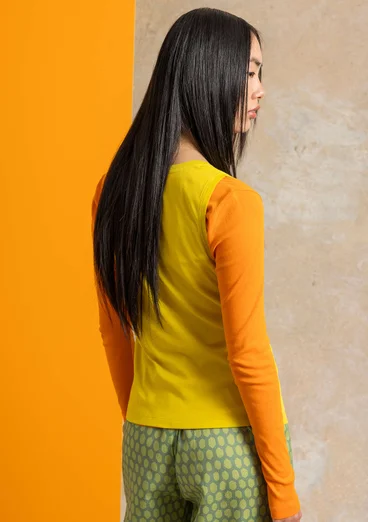 Trikootoppi ekopuuvillaa - sinapinkeltainen