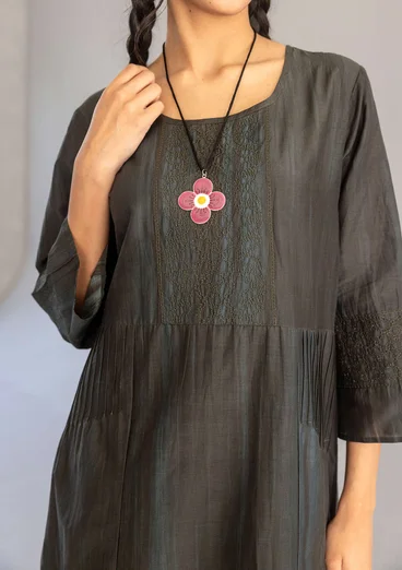 Robe "Melody" en tissu de coton biologique/soie - agave