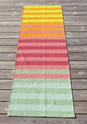 Tapis de couloir "Suiheisen" en coton biologique - rhubarbe