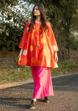 “Swirl” woven organic cotton tunic - lava red