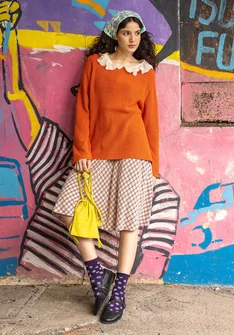 Neulepusero "Pauline" ekologista/kierrätettyä puuvillaa - poltettu oranssi