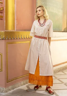 “Summer” woven organic cotton dress - oyster