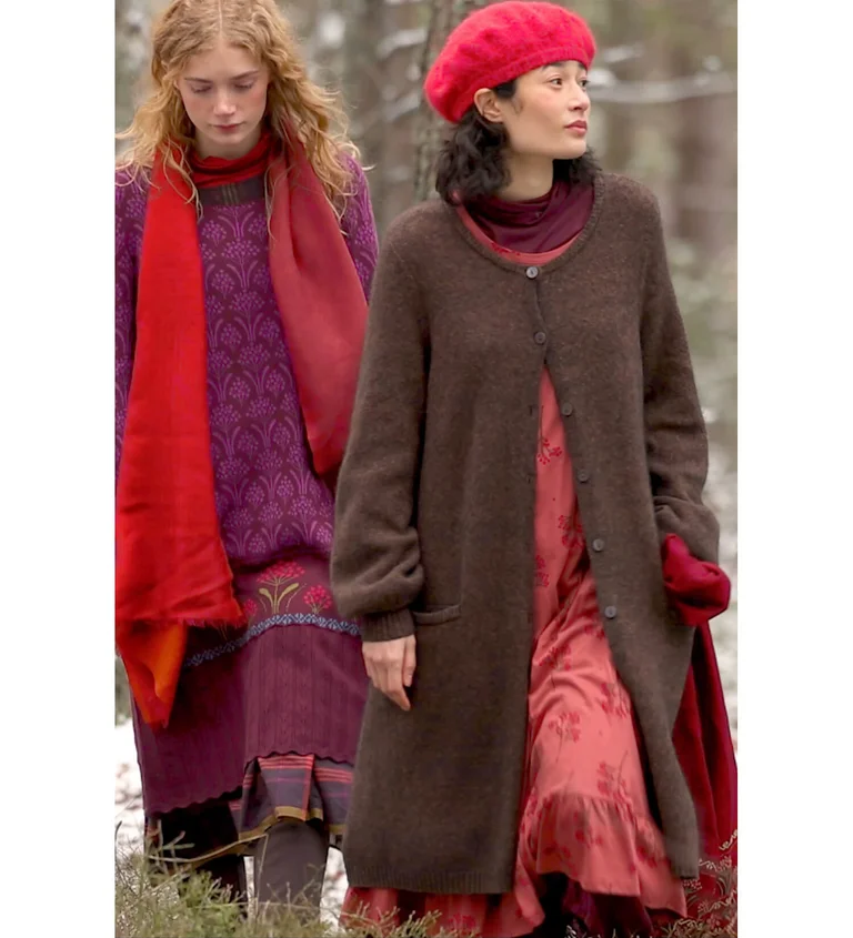 “Canada” long cardigan in an alpaca blend