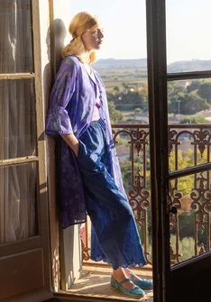 Robe tissée "Meadow" en coton biologique - améthyste