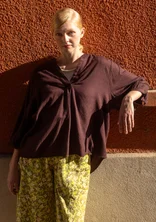 Geweven blouse "Flora Flow" van viscose - donkeraubergine