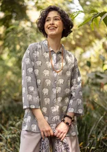“Elephant” patterned organic cotton blouse - grey