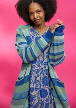 “Andromeda” organic/recycled cotton long cardigan - light indigo