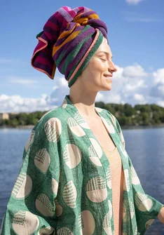 Kimono "Eclipse" i ekologisk bomull - grönt havsglas