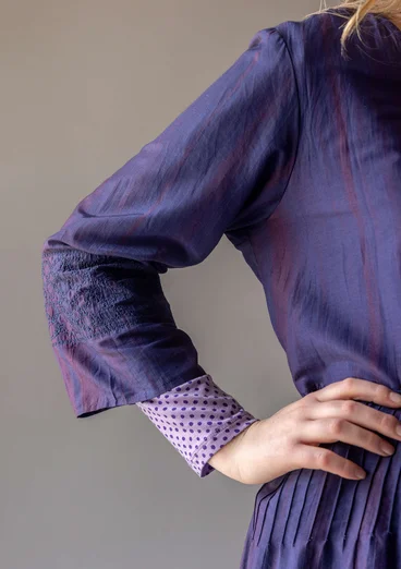 Robe "Melody" en tissu de coton biologique/soie - bleu nuit