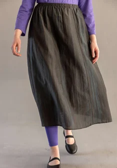 Jupe "Melody" en tissu de coton biologique/soie - agave