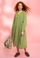 “Noira” checked organic cotton dress - grass green