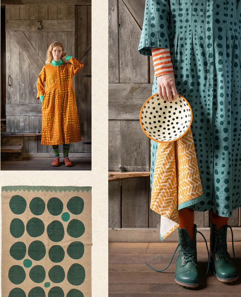 “Mary” woven dress in organic cotton/linen