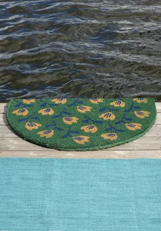 Paillasson "Wildflower" en fibre de coco - malachite