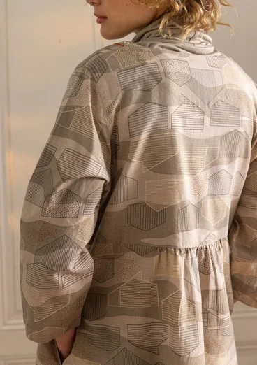 Robe "Alaska" en tissu de coton biologique/lin - taupe