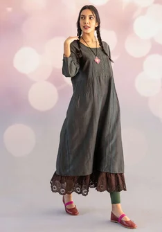 Robe "Melody" en tissu de coton biologique/soie - agave