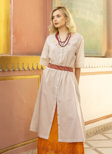 “Chamomile” woven sleeveless dress in organic cotton