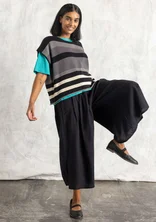 Pull sans manches "Rut" en maille de coton biologique/recyclé - gris cendré/rayure