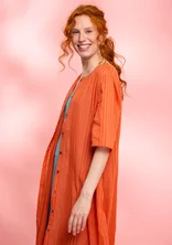 Robe unie en coton biologique tissé - abricot
