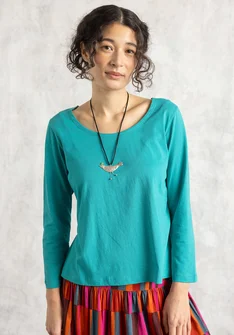 Jersey top in organic cotton - oriental green