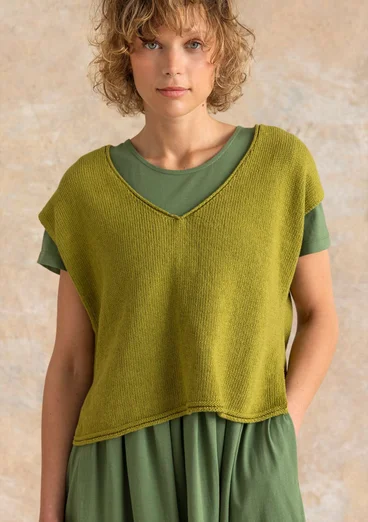 Neuleliivi ekologista/kierrätettyä puuvillaa - vihreäpippuri