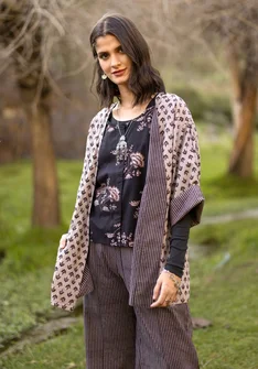 Vävd kimono ”Willow” i ekologisk bomull - kashish