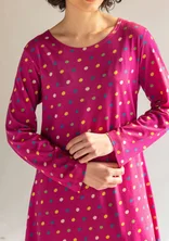 Gestippelde tricot jurk "1964" van katoen/modal - cochenille