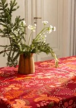 “Alaska Forest” organic cotton tablecloth - poppy