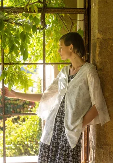“Lily” woven organic cotton tunic - feather