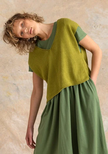 Neuleliivi ekologista/kierrätettyä puuvillaa - vihreäpippuri