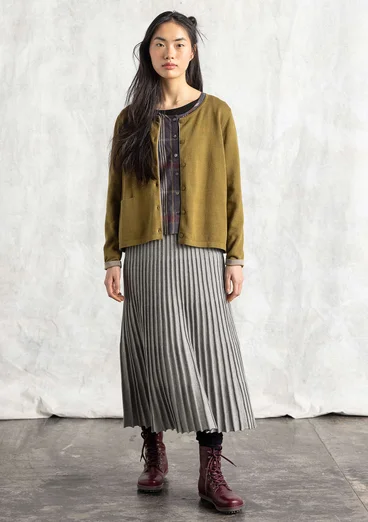 Knit skirt in organic/recycled cotton - grey melange/solid colour