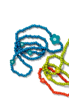 Kaulakoru "Mira” luuta/kierrätettyä puuta - turkoosi