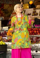 “Fruit” patterned organic cotton tunic - seaweed