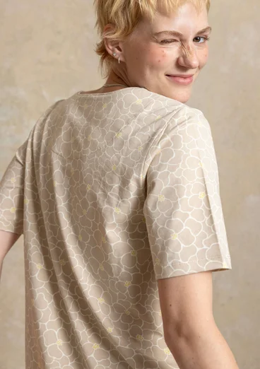 Jerseybluse ”Theia” i økologisk bomuld/elastan - natur/mønstret