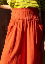 “Flora Flow” woven viscose trousers - fire lily