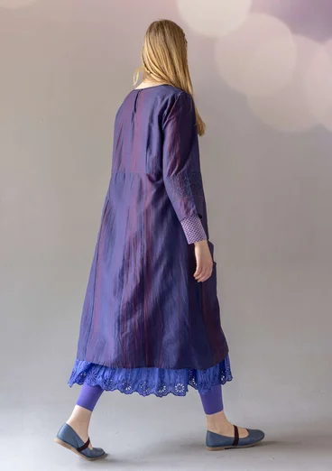 Robe "Melody" en tissu de coton biologique/soie - bleu nuit