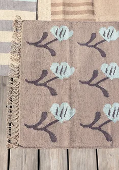 "Wildflower" organic cotton rug - sandy soil