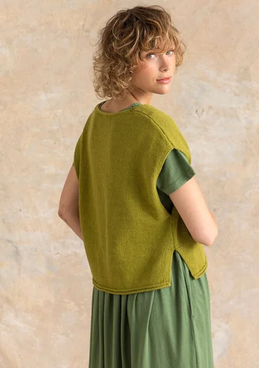 Neuleliivi ekologista/kierrätettyä puuvillaa - vihreäpippuri