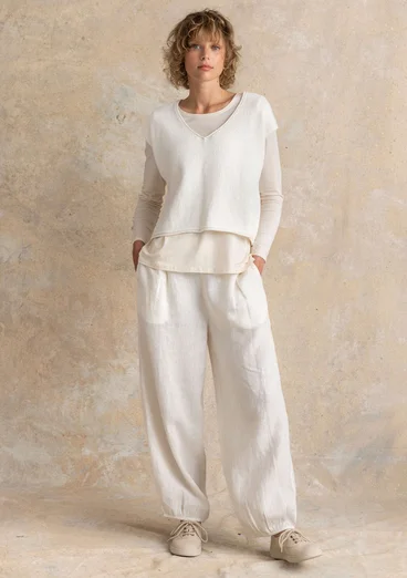 Neuleliivi ekologista/kierrätettyä puuvillaa - luonnonvaalea