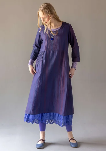 Robe "Melody" en tissu de coton biologique/soie - bleu nuit