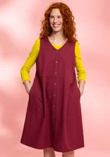Robe sans manches rayée "Agatha" en coton biologique - rouge betterave