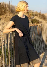 Tricot tuniek van biologisch katoen/linnen - inkt