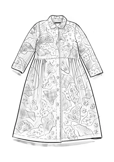 Vävd klänning "Supernova" i lyocell/lin - ljus indigo